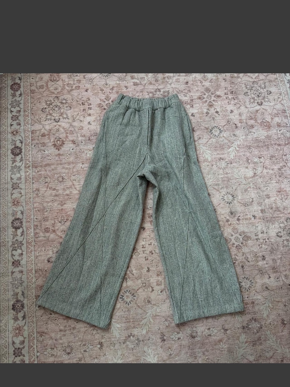 Loewe Men's Heather Gray Elastic-Waist Wide-Leg Trousers